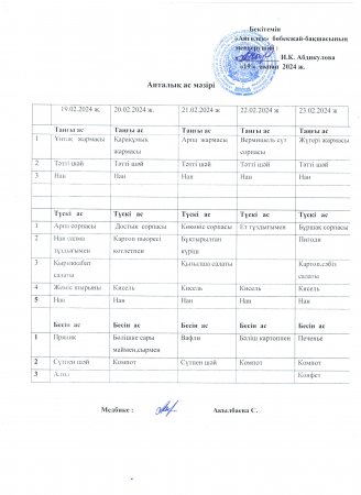 Ас мәзірі 19.02.2024-23.02.2024ж