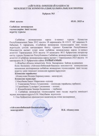 Сыбайлас жемқорлық тәуекелдеріне ішкі талдау жүргізу туралы