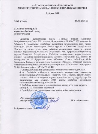 Сыбайлас жемқорлық тәукелдеріне ішкі талдау жүргізу туралы